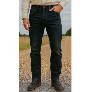 Denver Hayes Flextech Mens 38X30 Classic Indigo Dark Wash Straight Denim Jeans